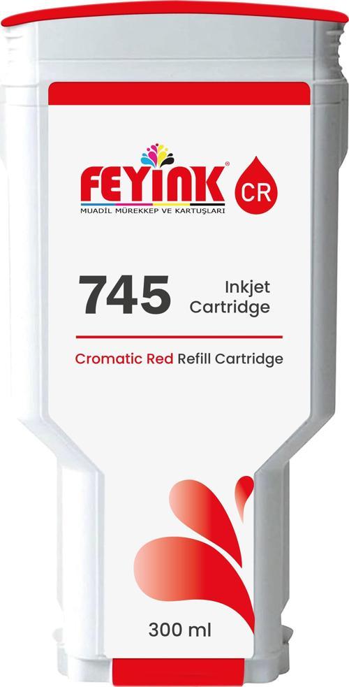 ® HP 745 Chromatic Red (CR) Orijinal Mürekkep Dolumlu Feyink Kartuş 300 ml Kromatik Kırmızı, Uyumlu Makineler: Z2600, Z5600
