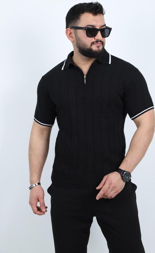 Polo Yaka Kısa Kol Erkek Örme Triko Tişört