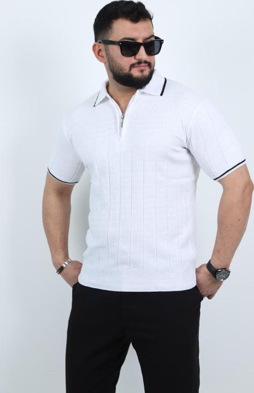 Polo Yaka Kısa Kol Erkek Örme Triko Tişört