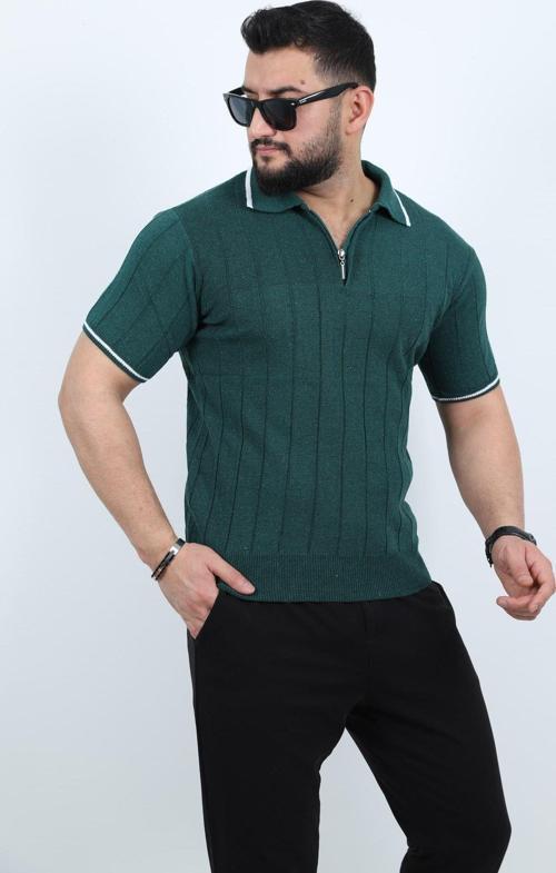 Polo Yaka Kısa Kol Erkek Örme Triko Tişört