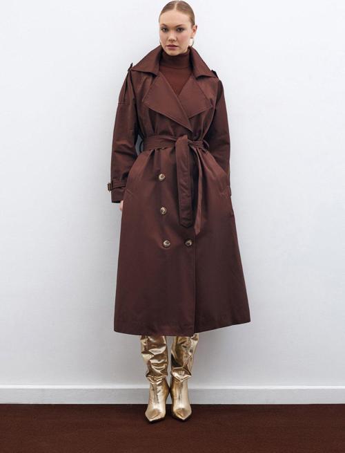 Kuşaklı Uzun Trenç - Kahve