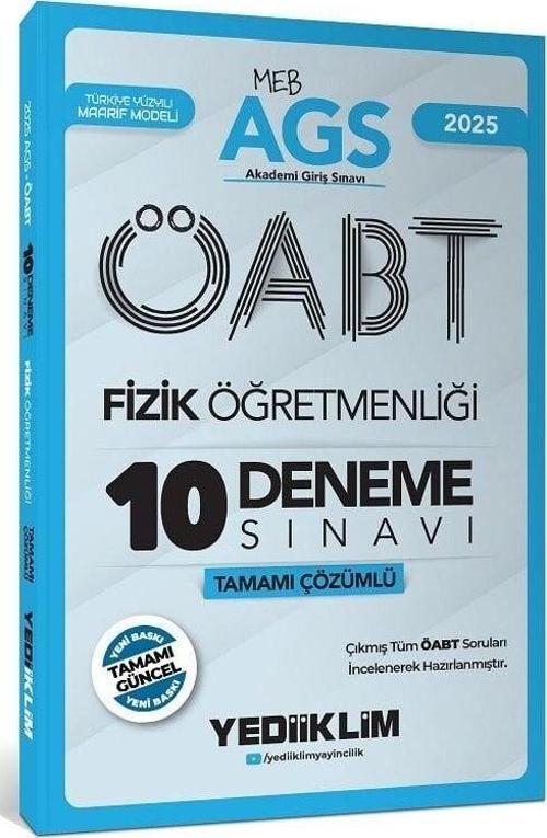 Yediiklim 2025 ÖABT MEB-AGS Fizik Öğretmenliği 10 Deneme Çözümlü Yediiklim Yayınları