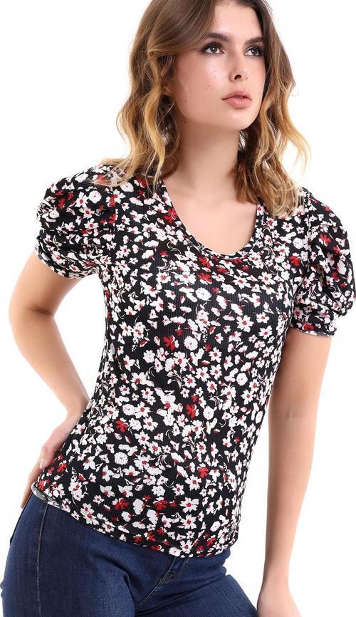 Kol Detay Desenli T-Shirt