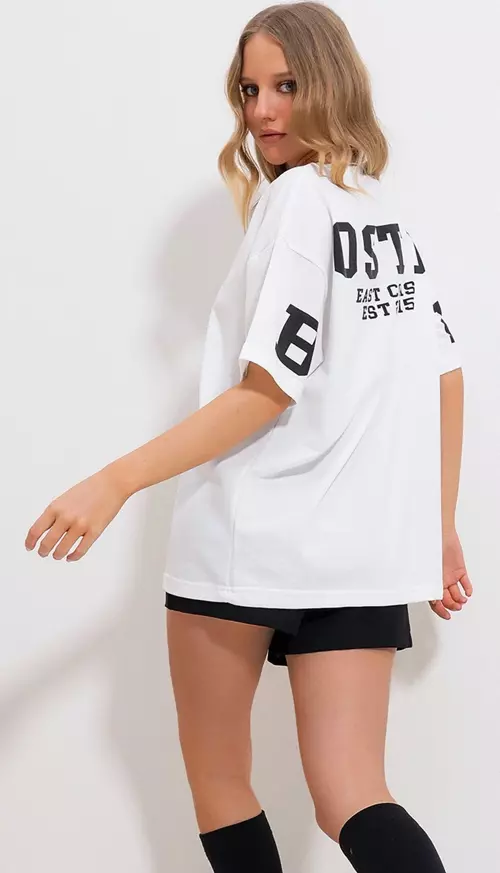 Sırt Baskılı Oversize T-Shirt