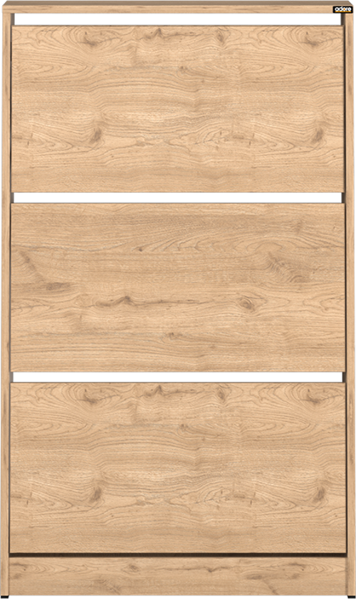 Flat Duo 3 Katlı Geniş Ayakkabılık - Florida Meşe 73x119x26 cm