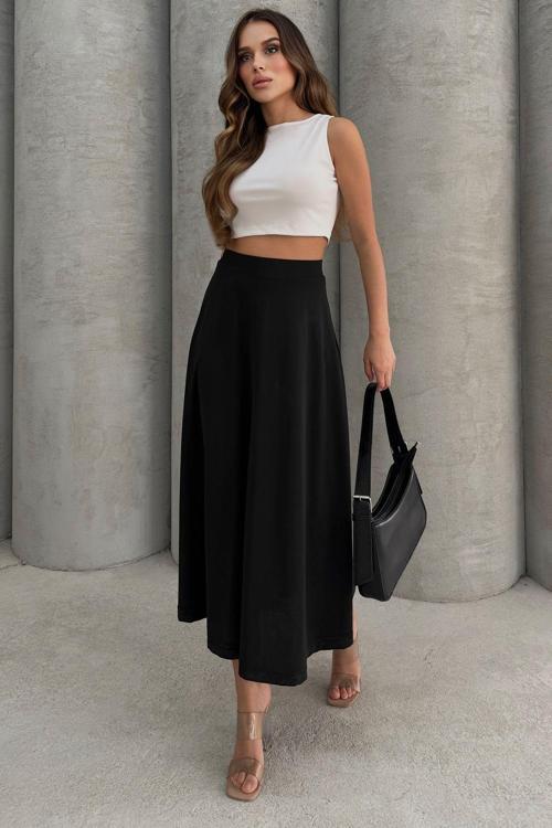 Puf Scuba Kloş Lastikli Uzun Etek