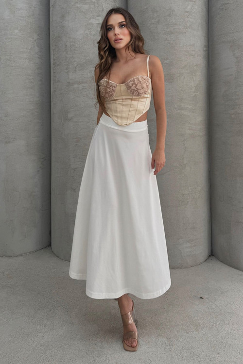 Puf Scuba Kloş Lastikli Uzun Etek