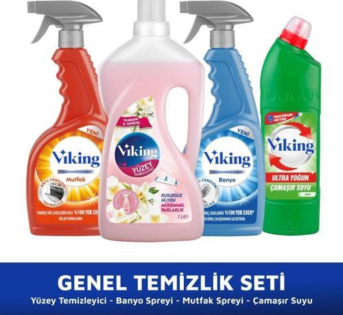 Genel Temizlik Seti (Yüzey Tem. + Banyo + Mutfak + Çamaşır Suyu) 4 'lü Set