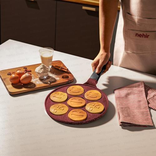 Bordo Alüminyum Döküm Krep Tavası - 27 Cm