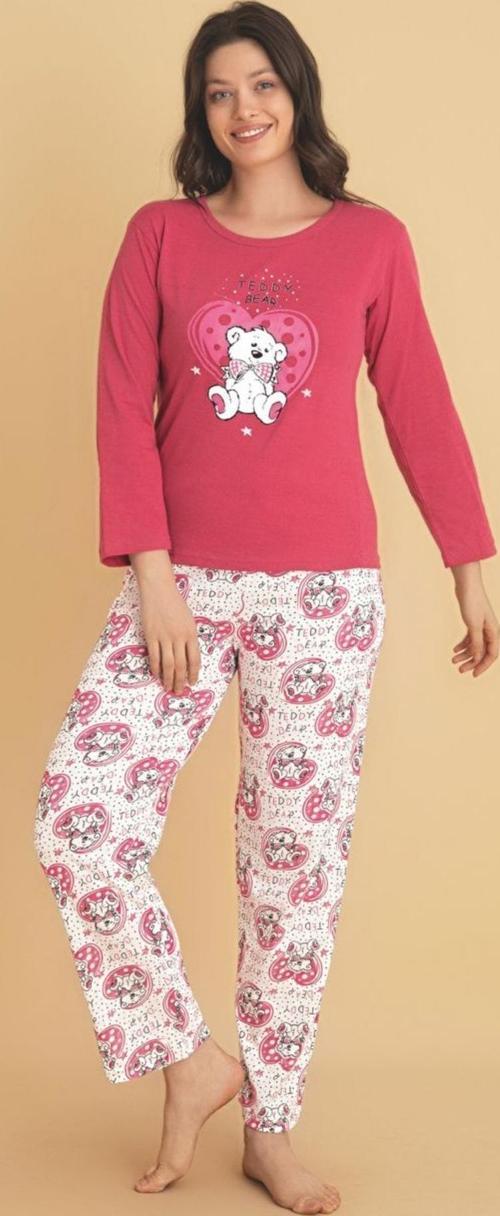 Dreamy Pamuklu Desenli Uzun Kollu Kadın Pijama Takımı