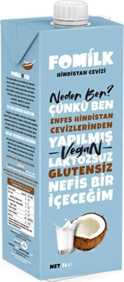 Hindistan Cevizi Sütü 1 L Glutensiz Bitkisel Bazlı Laktozsuz Vegan
