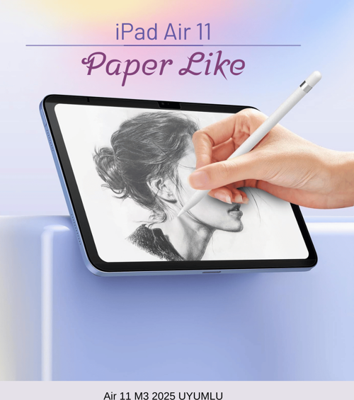 iPad Air 11 2025 M3 Çip Uyumlu Paper-Like Ekran Koruyucu Gerçek Kağıt Hissi
