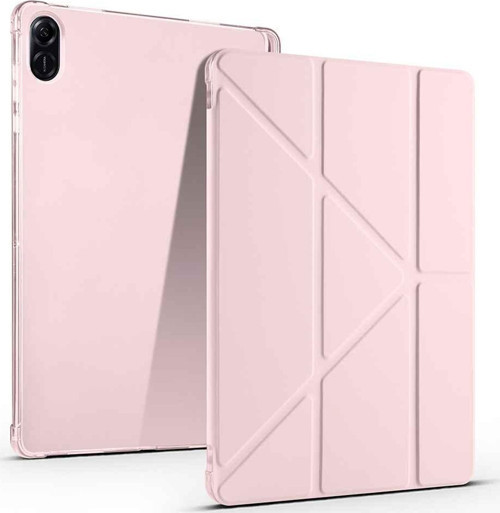 Honor Pad X8A 11 inç Uyumlu Uyku Modlu Standlı Kalemlikli Trifolding Fuchsia Tablet Kılıfı