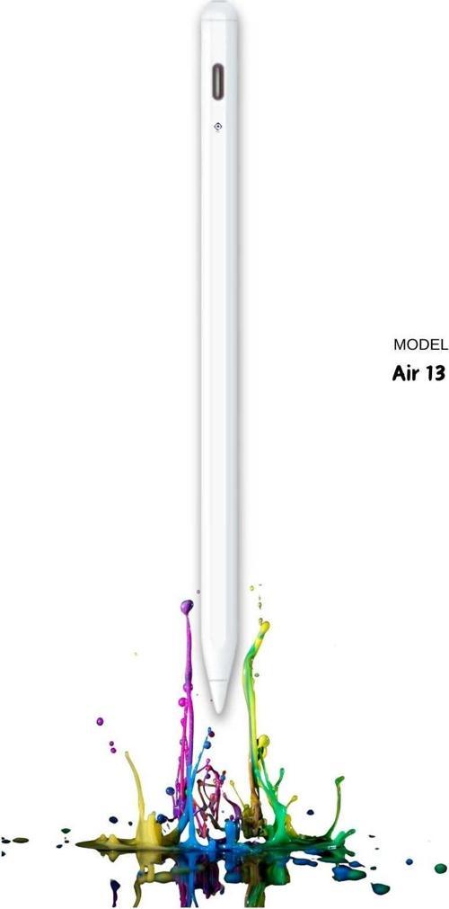 iPad 2025 Air 13 M3 Uyumlu Yapışarak Manyetik Şarj Olabilen Avuçiçi ve Eğim Özellikli Tablet Kalemi