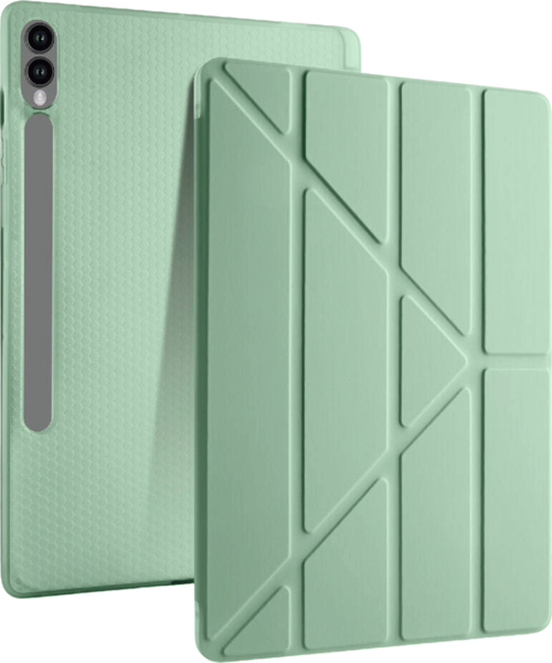 Galaxy Tab S10 Plus Uyumlu 12,4 inç Kılıf Fuchsia Akıllı Kalem Bölmeli Standlı Tri Folding Smart Kılıf