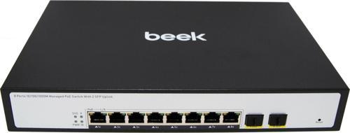 Beek L2 Yönetilebilir PoE Switch 8 x 10/100/1000Mbps IEEE802.3af/at PoE+ port (Port başına 30.8 watt) (PoE Güç Bütçesi m