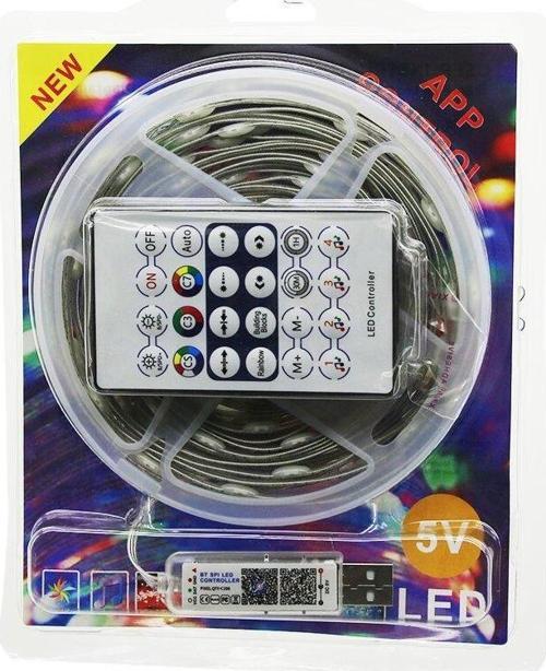 9MT  KUMANDALI - USB Lİ  RGB ŞERİT LED  0.4W/M - 20lm/led   -20+55°C-Findit