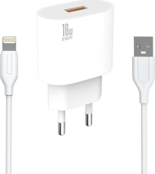 Yetty Lightning 2 in 1 Hızlı Şarj Cihazı + Lightning Kablo Beyaz YT-10L (Yerli Üretim)
