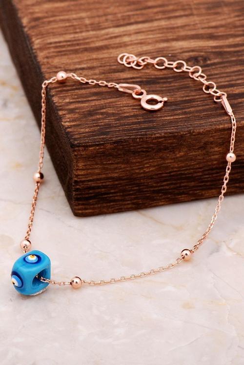 Top Top Turkuaz Rose Gümüş Büyük Beden Bileklik 4767