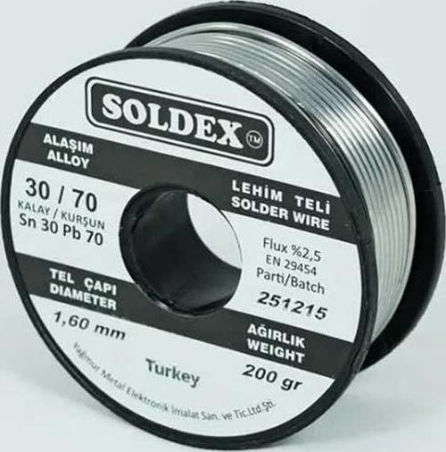 30-70 Lehim Teli 200 Gr 1,6 mm Sn:30 - Pb:70