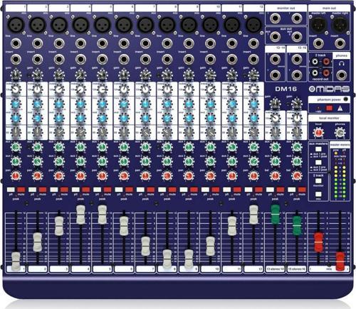 DM16 16 Girişli Analog Canlı ve Stüdyo Mikseri