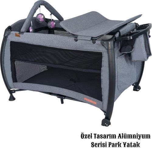 Maccon Prime Alüminyum Kasa Park Yatak Sallanır Cibinlikli Oyun Parkı Beşik 70X110 Cm