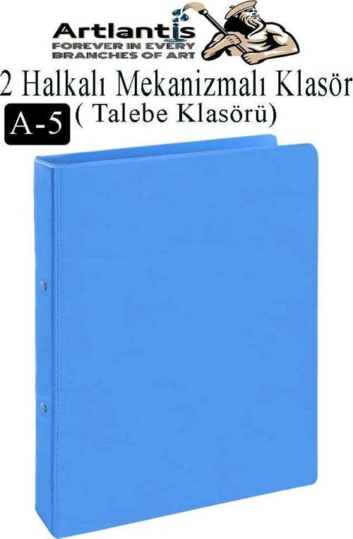 2 Halkalı Klasör 1 Adet A5 PVC Öğrenci ve Ofis Tipi Evrak Sunum Klasörü İç Cepli Otomatik Mekanizmalı Büro Okul Arşivle