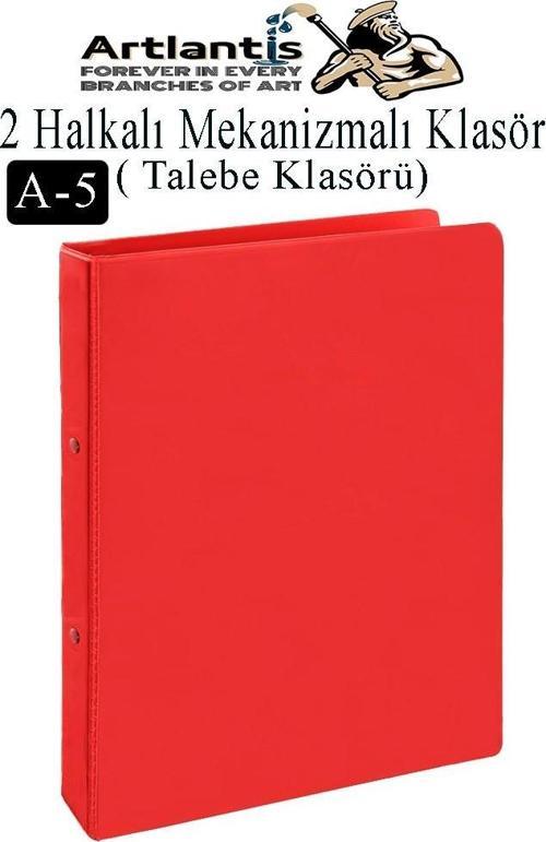 2 Halkalı Klasör 1 Adet A5 PVC Öğrenci ve Ofis Tipi Evrak Sunum Klasörü İç Cepli Otomatik Mekanizmalı Büro Okul Arşivle