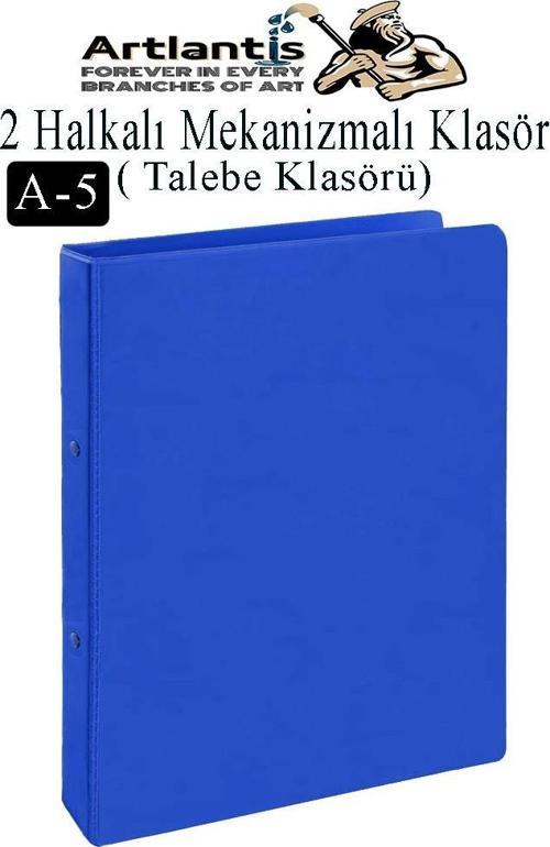 2 Halkalı Klasör 1 Adet A5 PVC Öğrenci ve Ofis Tipi Evrak Sunum Klasörü İç Cepli Otomatik Mekanizmalı Büro Okul Arşivle