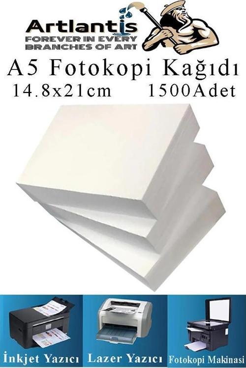 Fotokopi Kağıdı A5 80 gr 500 lü 3 Paket  Fotokopi Kağıdı Lazer İnkjet ve Fotokopi Makineleri İçin Uyumlu