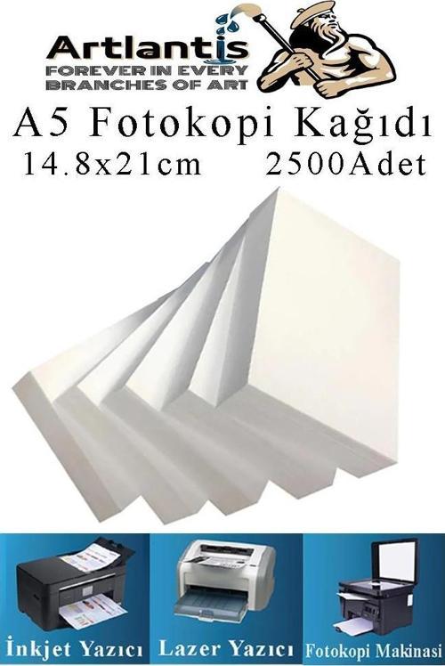 Fotokopi Kağıdı A5 80 gr 500 lü 5 Paket  Fotokopi Kağıdı Lazer İnkjet ve Fotokopi Makineleri İçin Uyumlu