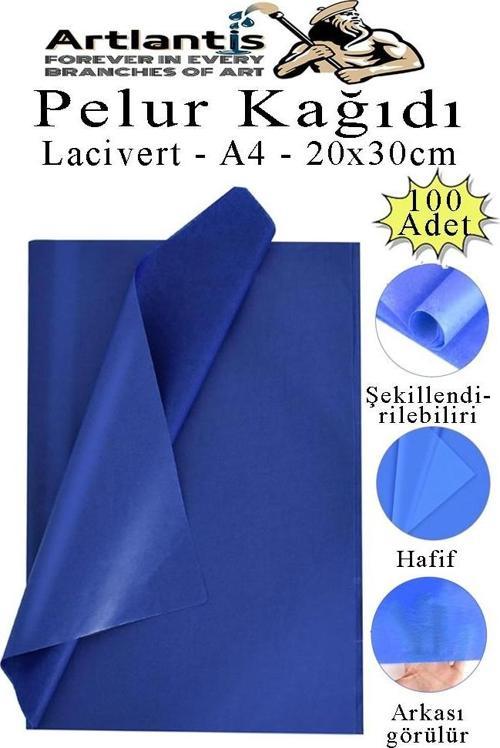 Lacivert Pelur Kağıdı 100 lü 1 Pkt A4 Pelur Kagıt Moda Tasarım Tekstil Hediye Pketleme Ambalaj Kağıdı Parti Doğum Günü