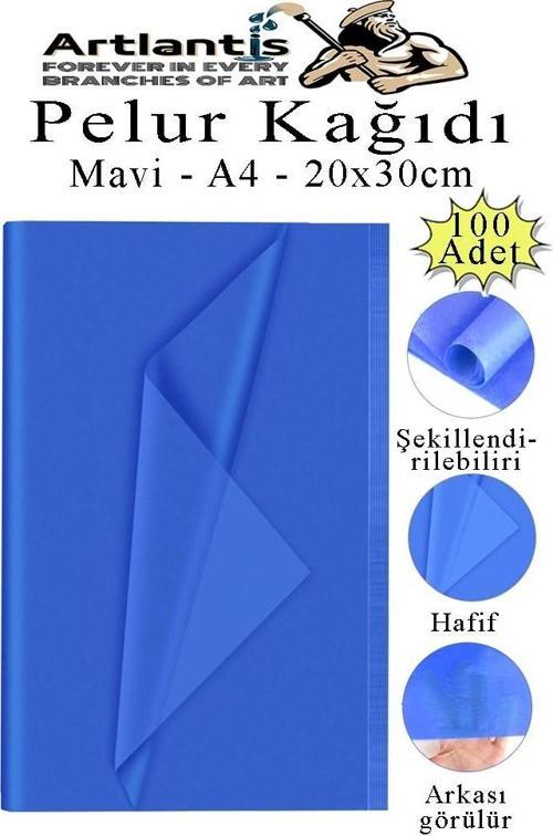 Mavi Pelur Kağıdı 100 lü 1 Pkt A4 Pelur Kagıt Moda Tasarım Tekstil Hediye Pketleme Ambalaj Kağıdı Parti Doğum Günü