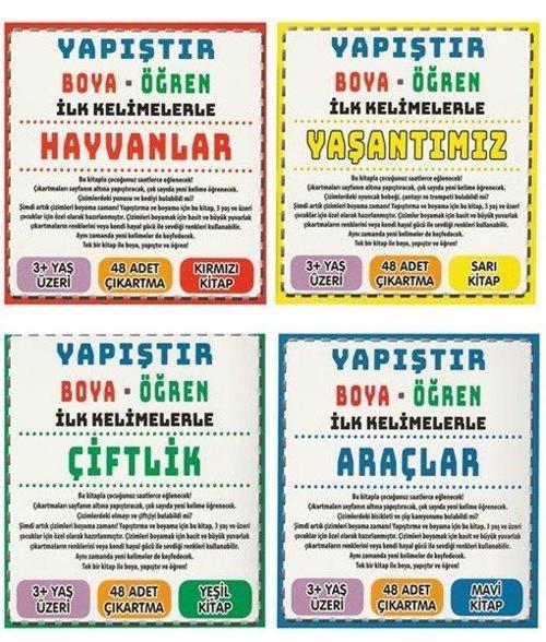Yapıştır Boya Öğren Seti - 4 Kitap Takım