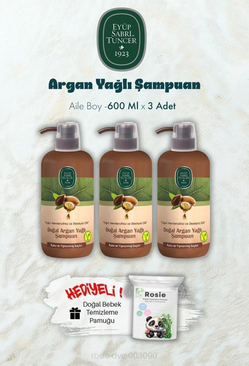 600 ML Argan Yağlı Şampuan X 3 ve ROSIE Hediyeli