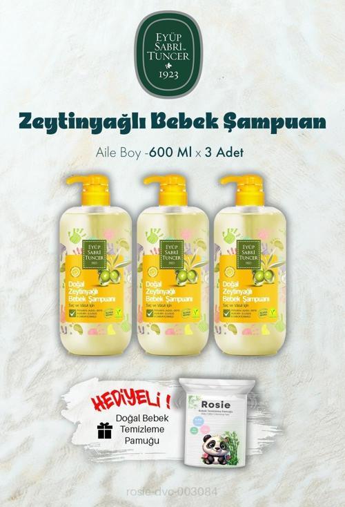 600 ML Zeytinyağlı Bebek Şampuan X 3 ve ROSIE Hediyeli