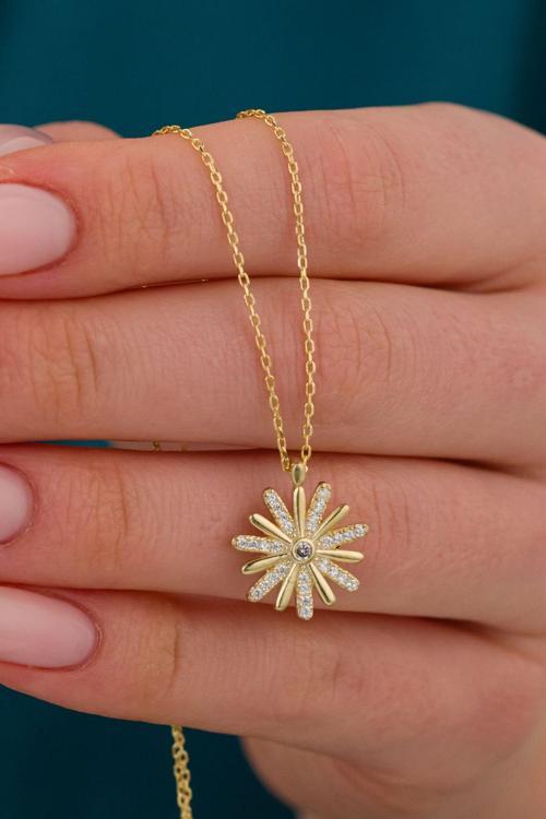 925 Ayar Gümüş Kır Çiçeği Kolye