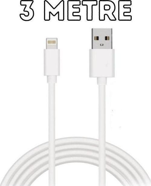 2.4A 3 Metre Hızlı Şarj Destekli Lightning To Usb Şarz Kablosu İphone 7 8 X 11 12 13 Uyumlu