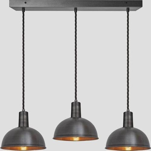 Retro Dekoratif Metal Masa Üstü  3 Lü Siyah Rustik Dekoratif Sarkıt Avize 100 cm