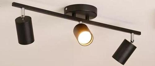 Retro Metal Siyah 3 Lü 180 Derece Hareketli Led Spot Avize Günışığı Ampullü