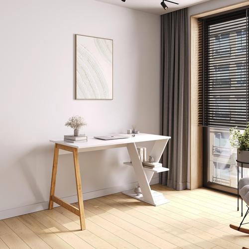 Olivia Çalışma Masası  120 cm Beyaz Meşe