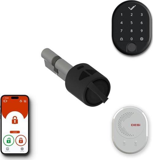 Desi Utopic R Siyah Akıllı Kilit Telefondan Kontrol - Akıllı Köprü - Parmak Izi Set - Her Kapıya Deliksiz Montaj Imkanı