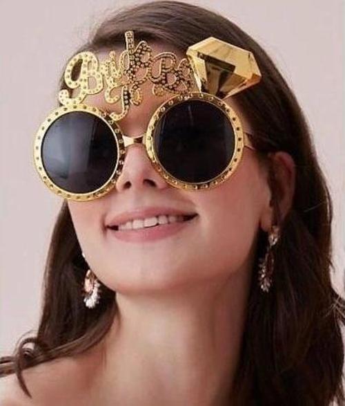 Altın Renk Bride To Be Yazılı Gelin Gözlüğü