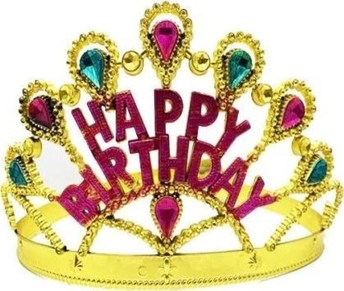 Altın Renk Happy Birthday Doğum Günü Tacı
