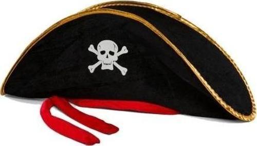 Yetişkin Boy Kadife Jack Sparrow Denizci Kaptan Jack Korsan Şapkası 50X20 CM