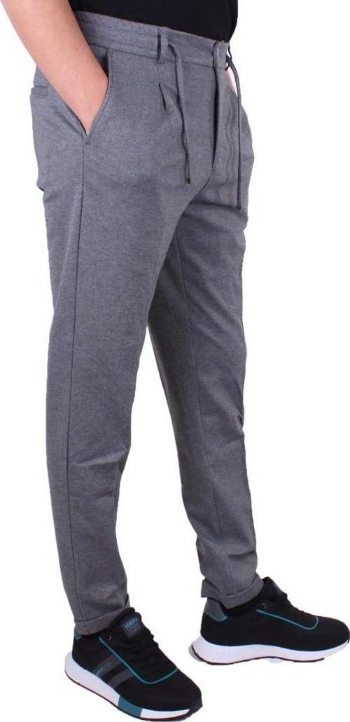 DMG23-611275 Gri Normal Bel Double Paça Flota Cepli Erkek  Pantolon