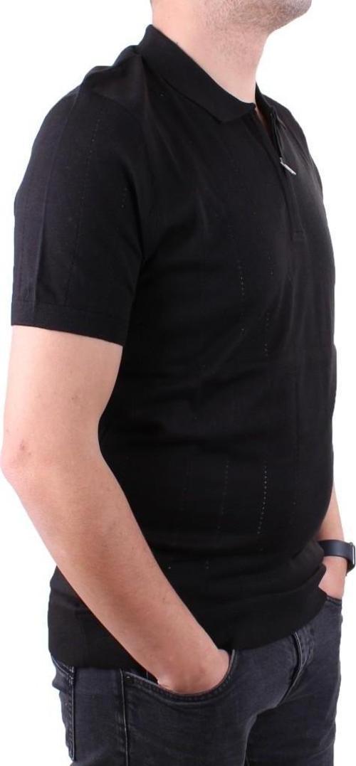 DMG23-511228 Siyah Günlük Fermuarlı Polo Yaka Erkek Tişört