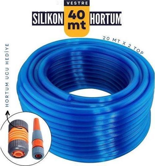 40 Metre Silikonlu Bahçe Hortumu Sulama Aparatı HEDİYELİ