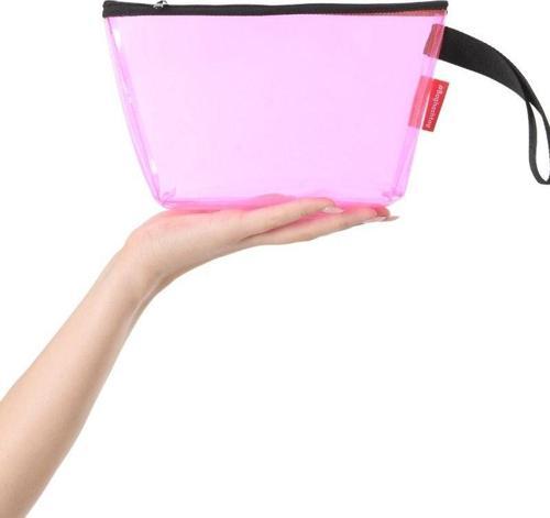 Pembe Şeffaf Üçgen Form Makyaj Çantası
