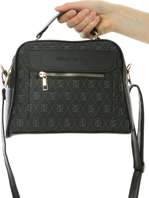 Siyah Desenli Business Style 3 Cepli Astarlı Deri Çanta